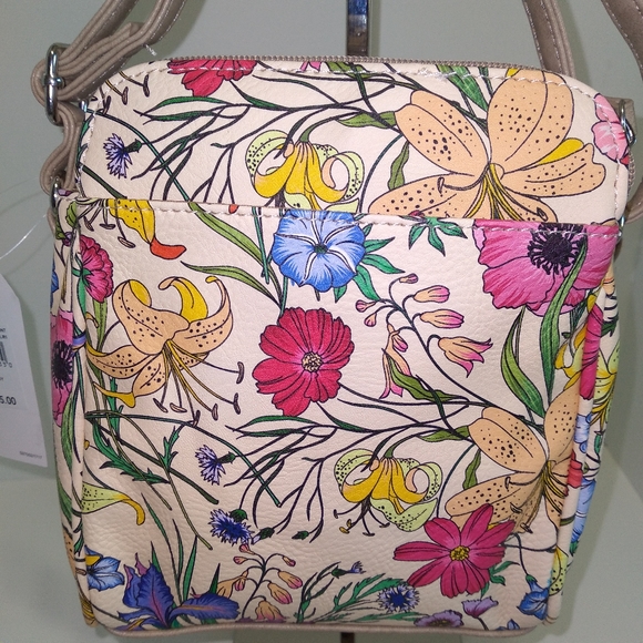 MultiSacc Spring Floral Mini Multi Compartment Crossbody Bag - Picture 4 of 7